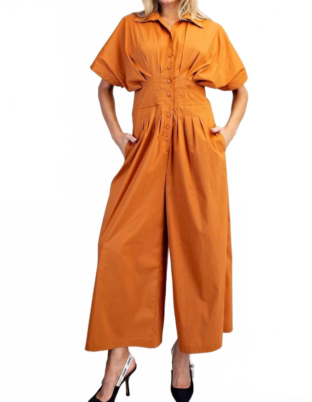 NEW EE:SOME ginger root jumpsuit in orange